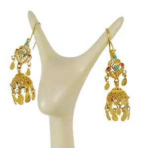 Новая Мода Дубай для женщин индийские ювелирные изделия Люстра Длинные серьги фонарь кисточки дворец