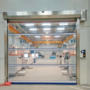 Puerta Rápida para Cuartos Limpios/Puerta Enrollable de Alta Velocidad con Cortina de PVC y Diseño de Barra Antiviento con Radar para Procesamiento de Alimentos - Product Image 4
