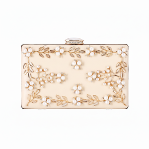 Ladies Bridal Clutch Evening Metal <b>Handbag</b> Indian Embroidery Designer Online Shopping Purse in India - Product Image 1