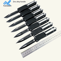Couteau pliant droit personnalisé de 9 pouces, acier 8Cr13MoV haute dureté, couteau de poche de camping en plein air avec poignée en alliage de zinc