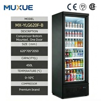 Réfrigérateur commercial vertical à portes vitrées 1/2/3/4 pour boissons, vitrine réfrigérée pour supermarché et magasin