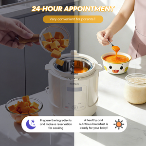 Robot culinaire pour bébé le plus vendu avec <span class=keywords><strong>cuiseur</strong></span> <span class=keywords><strong>vapeur</strong></span> en acier inoxydable SS304 et mixeur en verre pour purée, avec fonctions mixage automatique/manuel, facile à nettoyer - Product Image 4
