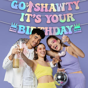 去肖蒂这是你的生日横幅彩虹色搞笑嘻哈生日快乐横幅标志男女生日 - Product Image 4