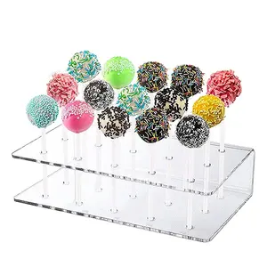 Customized U shape desktop lollipop storage 15 holes transparent clear acrylic candy display stand