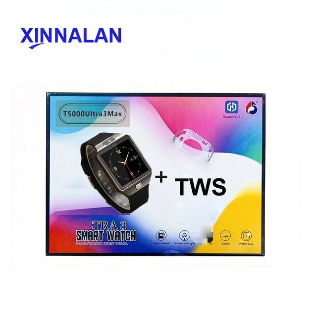 2026 New Fashion Sports Watch Seven Straps T5000 Ultra3 Max Suit 7in1 SmartWatch Earphones Gift Set