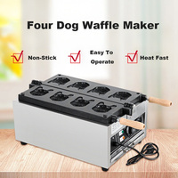 4 pièces Commercial chiens gaufrier Machine 3000w électrique gaufre faisant la Machine farci fromage Dessert Snack Machine
