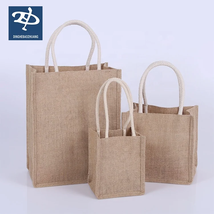 Environment Protect Jute Cloth Gift Shopping Bag Laminated