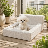 Lit pour chien moderne 100% coton confortable, coussin en tissu, meubles de salon, amovible, lavable, portable, canapé-lit pour chien et chat