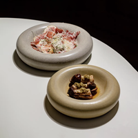 Assiettes en porcelaine épaisses, qualité restaurant et hôtel, compatibles lave-vaisselle, 6,5 pouces, couleur beige, effet four.