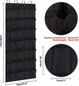 24 Pockets Over Door <b>Shoe</b> Hanger Bag Underwear Socks Sloset Storage Organize Closet Holder for <b>Shoe</b> - Product Image 4