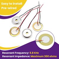 DCpiezo 56 pièces Transducteurs à disque piézoélectriques 7 tailles 12-50mm Micros de contact avec fils Laiton Céramique 8kHz pour Guitare Acoustique et Batterie