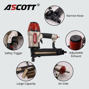 Engrapadora Neumática para Techos ASCOTT Industrial N851 con Modo <span class=keywords><strong>de</strong></span> Disparo y Profundidad Ajustables 25-50mm, Corona Mediana - Product Image 3
