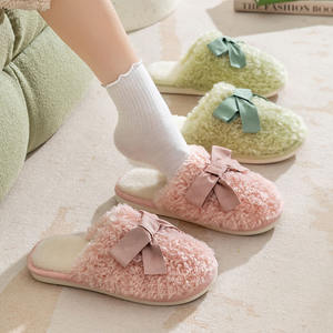 Chaussons d'intérieur chauds en coton pour femmes, antidérapants, nouvelle collection été, avec amorti et bout fermé - Product Image 2