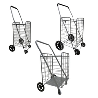 Carrito de Compras Plegable de Malla de Acero WOODEVER, Cuatro Ruedas, Mango Ergonómico, Transporte Conveniente, Personalizable en Vietnam, OEM 1
