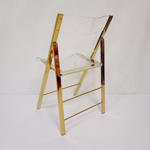 Mobília do hotel Dobrável Acessórios acrílicos empilháveis Clear Garden Metal Gold Stainless Steel Wedding <span class=keywords><strong>Chair</strong></span> - Product Image 6