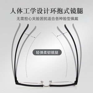 Lunettes de vue demi-cerclées rectangulaires Danyang pour hommes 98191 – Montures ultralégères en résine, style professionnel - Product Image 4