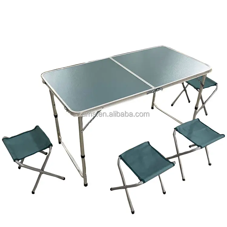 Commercio all'ingrosso 5 pezzi campeggio Picnic vita all'aperto tavolo pieghevole peso leggero Patio tavolo e sedia Set