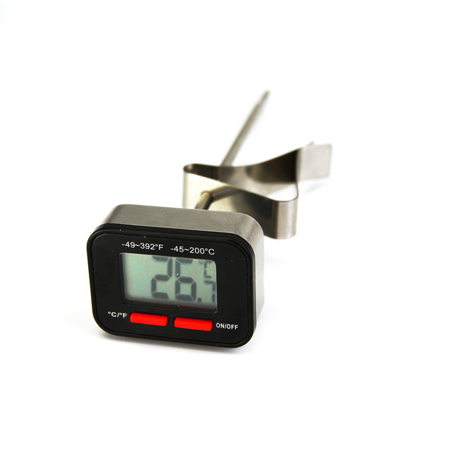 Digital Instant Read Stainless Steel Probe Thermometer Milk Coffee Thermometer C F Display