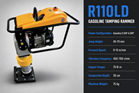 Pilonneuse thermique robuste conforme EPA 5,5 CV/6,5 CV, compacteur de sol 75 kg pour la construction, certifiée CE