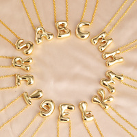 Meilleures ventes : Breloques adorables à surface lisse avec 26 lettres anglaises, pendentifs alphabet pour fête, ballons bulles, pour collier de clavicule d'enfants