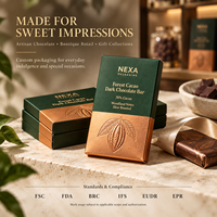 Boîtes d'emballage personnalisées pour barres chocolatées, carton de qualité alimentaire de luxe, logo personnalisé, estampage à chaud, gaufrage, vente en gros