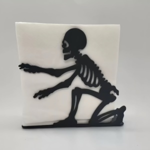 Décoration d'Halloween 2026 : Boîte à mouchoirs créative en métal noir, support de serviettes en fer en forme de squelette pour la décoration intérieure - Product Image 3