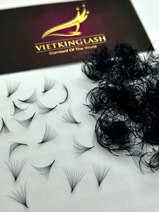 Extensions de cils préfabriquées en cachemire mat foncé, courbure M, 10D, 14mm, bouquets de cils pré-faits en gros, en grande boîte, épais et volumineux - Product Image 3