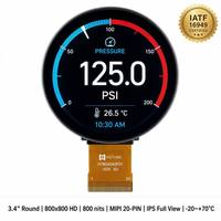 Modul Layar LCD 3.4" 800x800 IPS Sudut Pandang Lebar Antarmuka MIPI 20-PIN Pengganti 1:1 Instrumen TMK LED Tertanam BOE