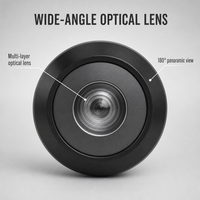 Viseur de porte panoramique à 180 degrés avec obturateur de confidentialité réglable 70-130 mm, lentille optique en alliage Zamak