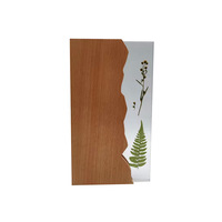 Cube en résine avec feuille de fleur naturelle intégrée, plaque en bois, bloc époxy, spécimen végétal, presse-papiers, ornement, trophée, cristal