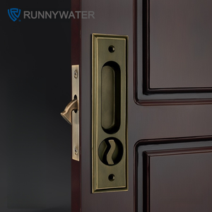 Juego de Cerradura para Puerta Corredera de Latón Macizo en Oferta, Cerraduras y Manijas de Oro Real Antiguo para Puertas de Madera - Product Image 4