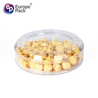 Boîte d'emballage pour biscuits et bonbons en plastique rigide, boîte ronde en plastique transparent pour craquelins