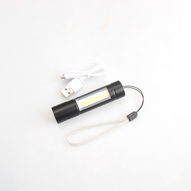 Mini Zoom Waterproof XPE LED COB Torch Lantern Rechargeable USB with AA Battery 3 Lighting Modes Camping LED Flashlight