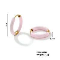 ACME-Pendientes de Aro de Cobre Latón con Incrustaciones de Circón Colorido, Esmalte Multicolor Pequeño para Mujer, Joyería de Moda