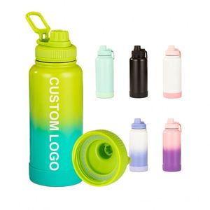 Thermos de haute qualité en acier inoxydable de grande capacité, design dégradé de couleur, bouteille d'eau portable pour les sports de plein air - Product Image 1