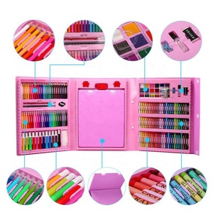 Luoshan grosir terbaru gaya 176 208 buah kuas air pena warna kotak menggambar mainan pensil seni lukisan Kit menggambar Set untuk anak-anak - Product Image 3