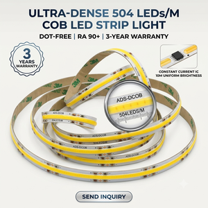 Tira de Luces LED COB, 504 LED/M, Corriente Constante, Sin Puntos Visibles, Garantía de 3 Años, 12V DC, 5000K, Luz Diurna - Product Image 1