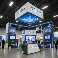 Stand d'exposition modulaire personnalisé avec fond LED, nouveau design, stand de foire et affichage en tissu tendu pour les salons professionnels