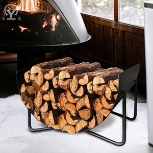 Herramientas para Chimenea Interior/Exterior, Soporte de Almacenamiento de Leña de Metal Resistente y Moderno, Accesorios para Fogatas - Product Image 1