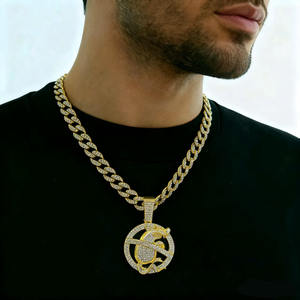 Nouveau collier pendentif souris en alliage entièrement serti de diamants, style hipster, bijoux hip hop, collier cubain, vente en gros - Product Image 3