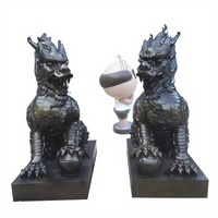 Sculpture de dragon en résine polie peinte à la main, taille réelle, statue de Kylin chinois, imperméable, pour extérieur