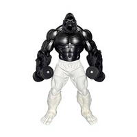 Grande sculpture réaliste en résine de gorille King Kong, haltères, décoration de Noël extérieure pour salle de sport, art de rue, durable, peinte à la main