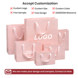 Sac cadeau en papier kraft violet élégant personnalisable avec poignée en coton durable pour l'emballage de vêtements <span class=keywords><strong>ou</strong></span> le cadeau de rouge à lèvres - Product Image 2