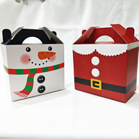 Nouvelle Boîte à Gâteaux Rectangulaire 2026 en Promotion avec Poignée, Motif Père Noël et Bonhomme de Neige, Idéale pour Fêtes de Noël, Boîte Festive pour Enfants, Boîte à Biscuits