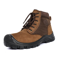 Bottes de sécurité robustes à embout d'acier en cuir pleine fleur de vache, anti-perforation, chaussures de sécurité en PU