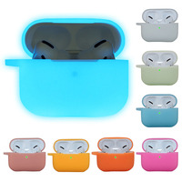 Étui en silicone qui brille dans le noir pour Apple Air Pods 2 1 Pro 3, étui protecteur pour Airpods en silicone qui brille dans le noir