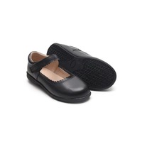 Chaussures d'école unisexes noires pour enfants Babyhappy Factory à prix abordable, style Mary Jane, en cuir respirant et léger