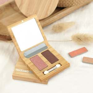Boîte à fards à paupières de luxe écologique, palette de fards à paupières, emballage, miroir, boîte à fards à paupières en bambou - Product Image 1