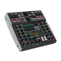 Console de mixage audio numérique XTUGA OM6 6 canaux 6 entrées avec 99 effets DSP, réglage du gain à trois niveaux et prise casque
