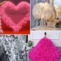 Frange de plumes de dinde teintées, garnitures de plumes de dinde naturelles pour costumes de danse, mariages, carnavals, décoration DIY